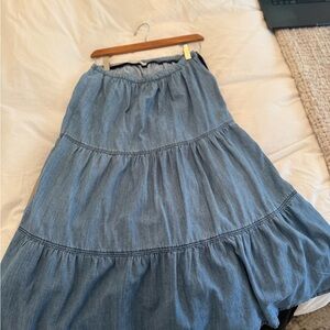 Denim Blue Tiered Skirt